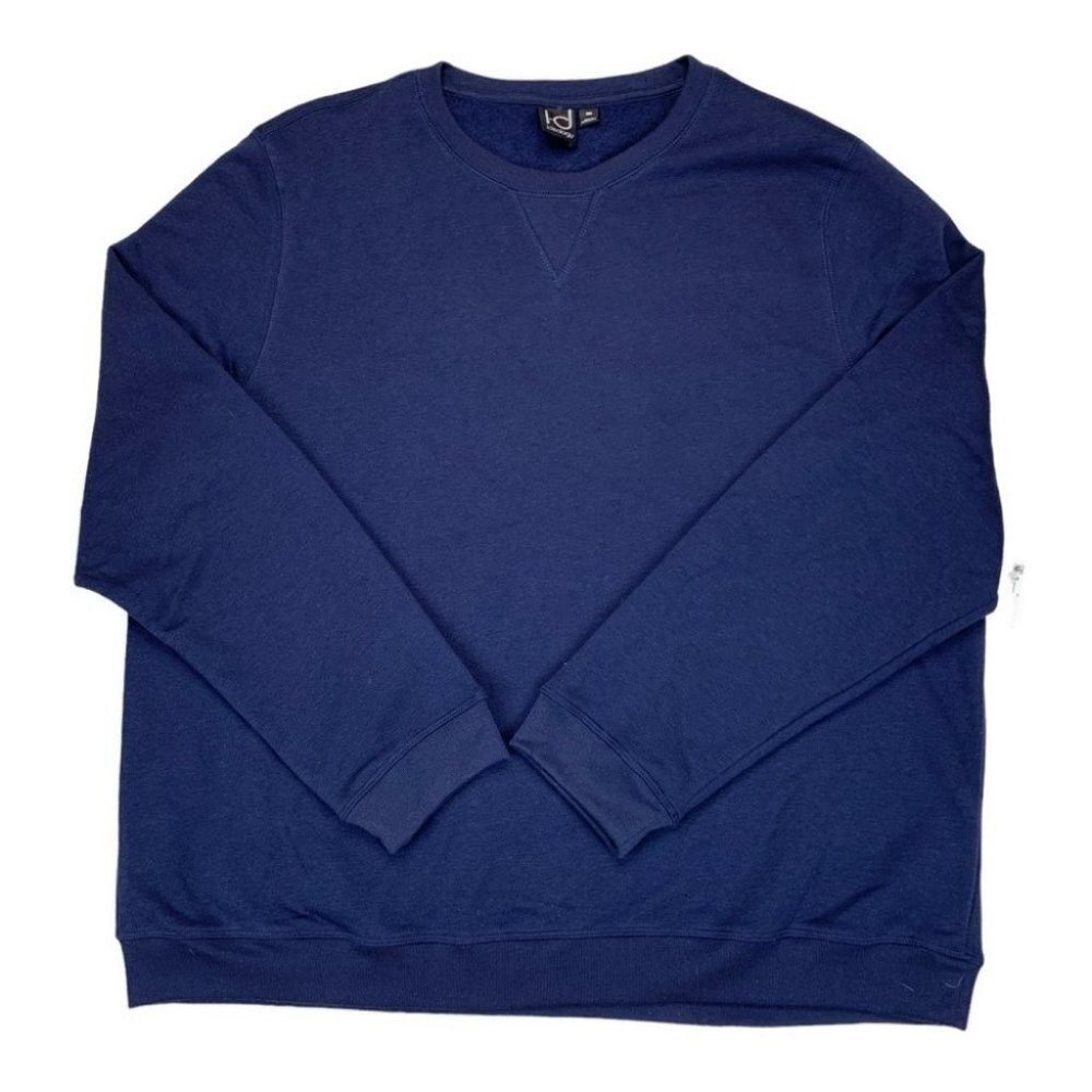 ID Ideology Mens Fleece Pullover Crewneck Sweatshirt Navy Blazer L